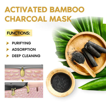 YLNALO Blackhead Remover Mask Kit with Brush and Pimple Extractors - Charcoal Peel Off Facial Mask for Deep Cleansing, 3.5 Fl Oz