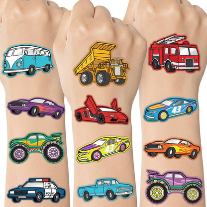 xo, Fetti Cars and Trucks Temporary Tattoos for Kids - 42 Foil Style Tattoos | Birthday Party Supplies, Race Car Party Favors & Construction Decor