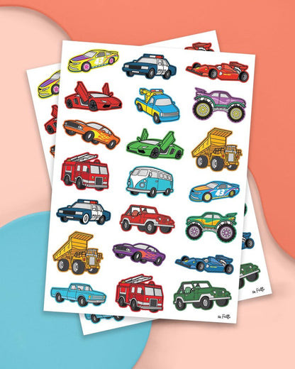 xo, Fetti Cars and Trucks Temporary Tattoos for Kids - 42 Foil Style Tattoos | Birthday Party Supplies, Race Car Party Favors & Construction Decor