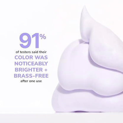 COLOR WOW Color Control Purple Toning + Styling Foam – Instantly Eliminates Brassy Yellow Tones from Blonde, Gray, and Silver Hair – Alcohol-Free, Crunch-Free Styling Foam (6.8 oz) Avelisse