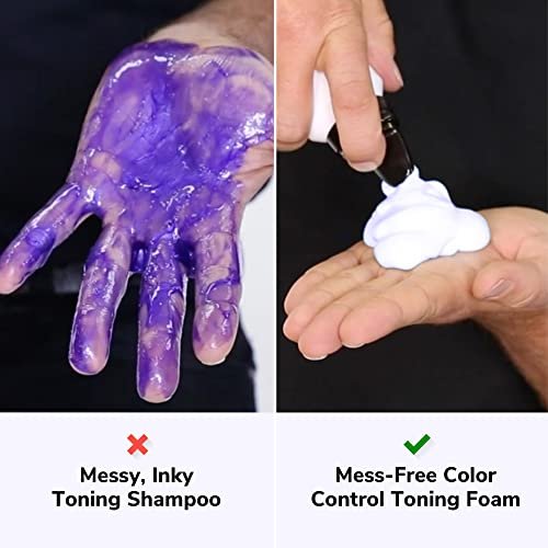 COLOR WOW Color Control Purple Toning + Styling Foam – Instantly Eliminates Brassy Yellow Tones from Blonde, Gray, and Silver Hair – Alcohol-Free, Crunch-Free Styling Foam (6.8 oz) Avelisse