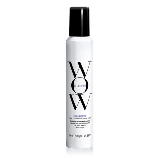COLOR WOW Color Control Purple Toning + Styling Foam – Instantly Eliminates Brassy Yellow Tones from Blonde, Gray, and Silver Hair – Alcohol-Free, Crunch-Free Styling Foam (6.8 oz) Avelisse