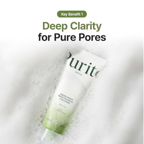 PURITO From Green Deep Foaming Cleanser - pH 5.5, Plant-Based, Vegan, 150ml Avelisse