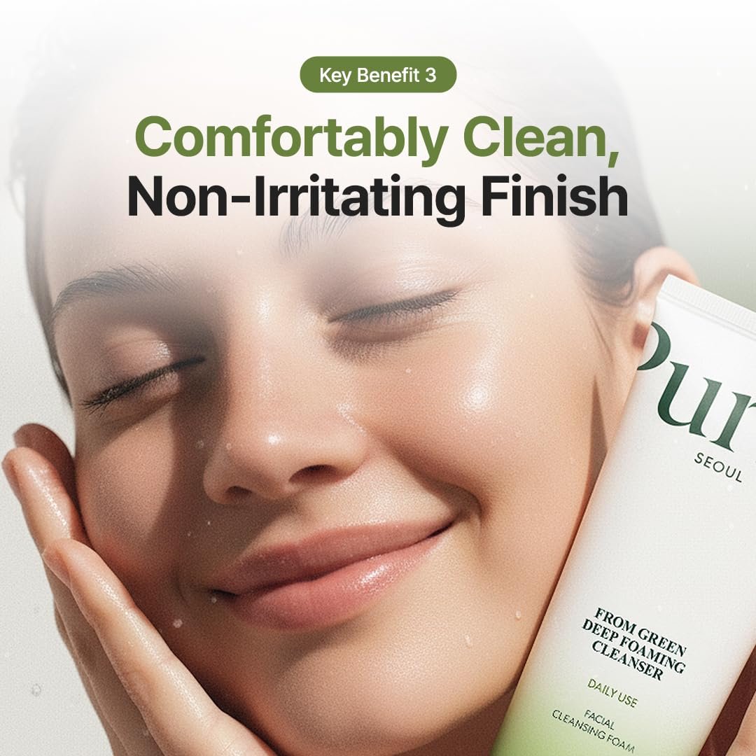 PURITO From Green Deep Foaming Cleanser - pH 5.5, Plant-Based, Vegan, 150ml Avelisse