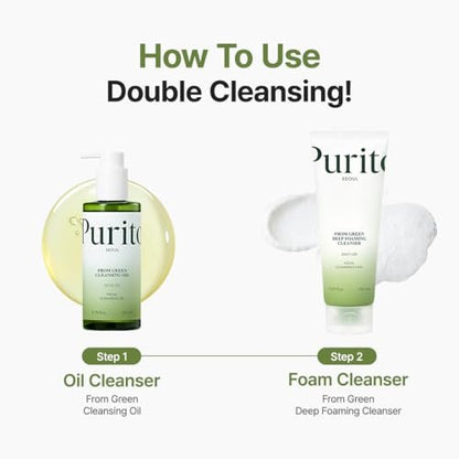 PURITO From Green Deep Foaming Cleanser - pH 5.5, Plant-Based, Vegan, 150ml Avelisse