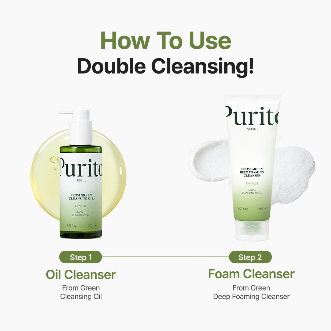 PURITO From Green Deep Foaming Cleanser - pH 5.5, Plant-Based, Vegan, 150ml Avelisse