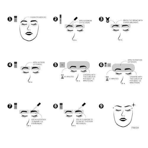 SUNSENT Brow Lamination Kit: DIY Eyebrow Perm for Fluffy, Laminated Brows Lasting 6 Weeks Avelisse