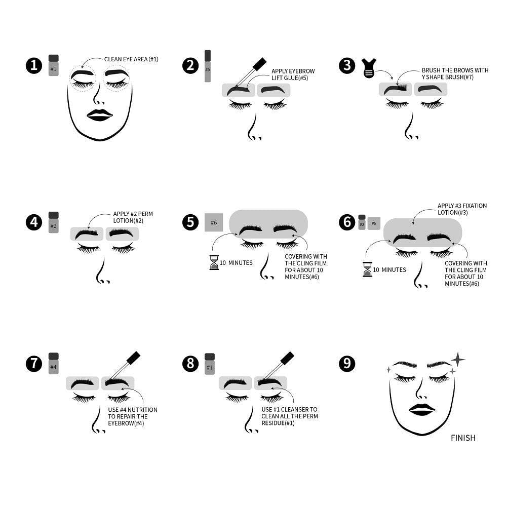 SUNSENT Brow Lamination Kit: DIY Eyebrow Perm for Fluffy, Laminated Brows Lasting 6 Weeks Avelisse