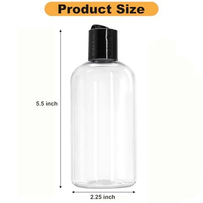 Bekith 16 Pack 8oz Clear Plastic Empty Bottles with Disc Top Caps – Refillable Travel Containers for Shampoo, Lotions, Liquid Soap, Creams Avelisse