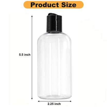 Bekith 16 Pack 8oz Clear Plastic Empty Bottles with Disc Top Caps – Refillable Travel Containers for Shampoo, Lotions, Liquid Soap, Creams Avelisse