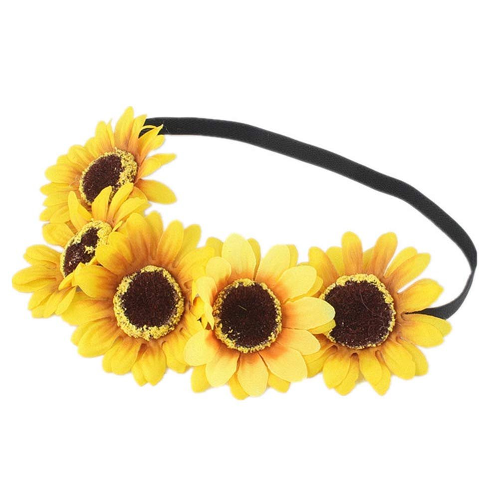 DALJIAFA 4-Pack Halloween Sunflower Headbands – Daisy Flower Hair Hoops for Women, Floral Crown Headpiece for Costume Party & Wedding - görsel 9