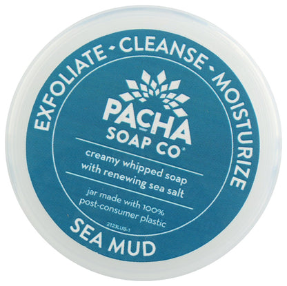 Pacha Soap Sea Mud Whipped Soap Scrub, 8 oz - Natural Exfoliating Body Wash Avelisse