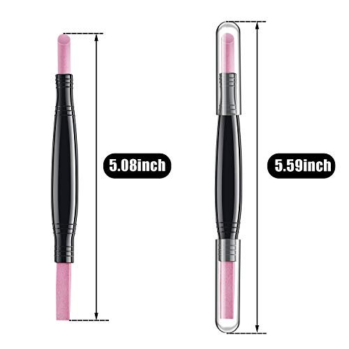5-Piece Pumice Stone Nail File Polishing Pen Set – Double-Headed Cuticle Pusher & Buffer for Home Salon Use - görsel 3