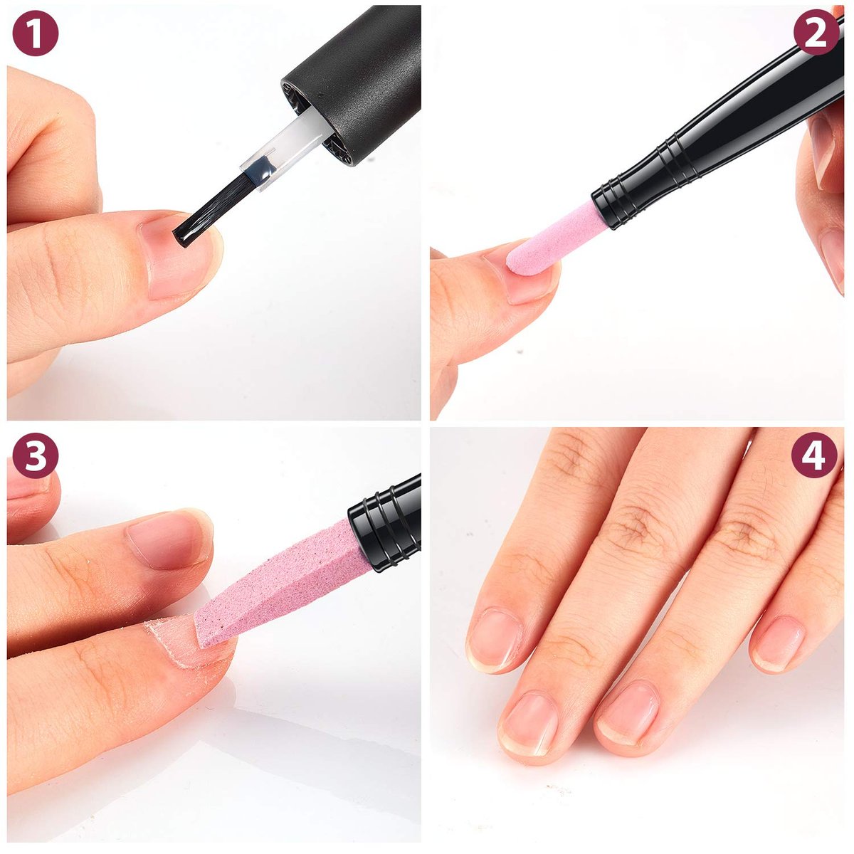 5-Piece Pumice Stone Nail File Polishing Pen Set – Double-Headed Cuticle Pusher & Buffer for Home Salon Use - görsel 8