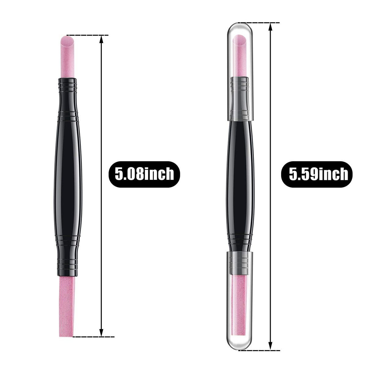 5-Piece Pumice Stone Nail File Polishing Pen Set – Double-Headed Cuticle Pusher & Buffer for Home Salon Use - görsel 4