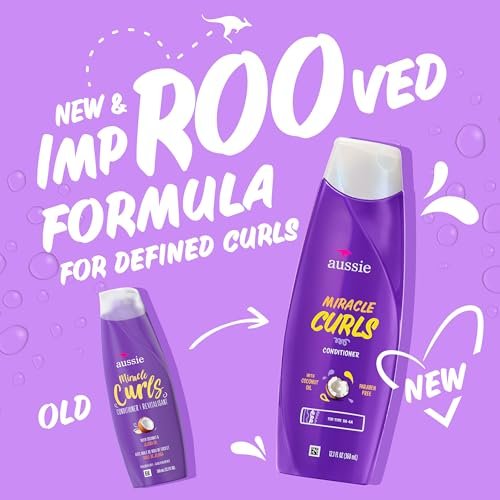 Aussie Miracle Curls 6-Piece Hair Care Set - Shampoo, Conditioner, Deep Conditioner, Refresher Gel, Detangling Milk & Oil Treatment (55.8 Fl Oz Total) Avelisse