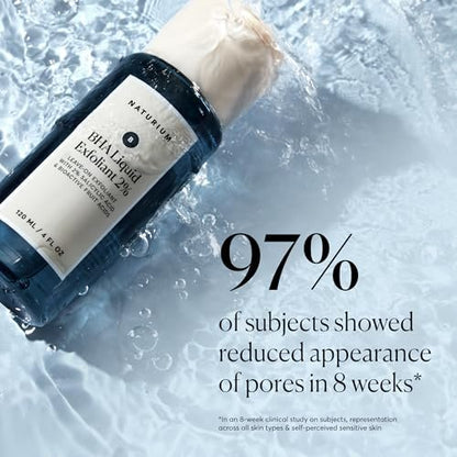 Naturium BHA Liquid Exfoliant 2% - Salicylic Acid & Bioactive Fruit Acids Leave-On Pore Treatment, 4 oz