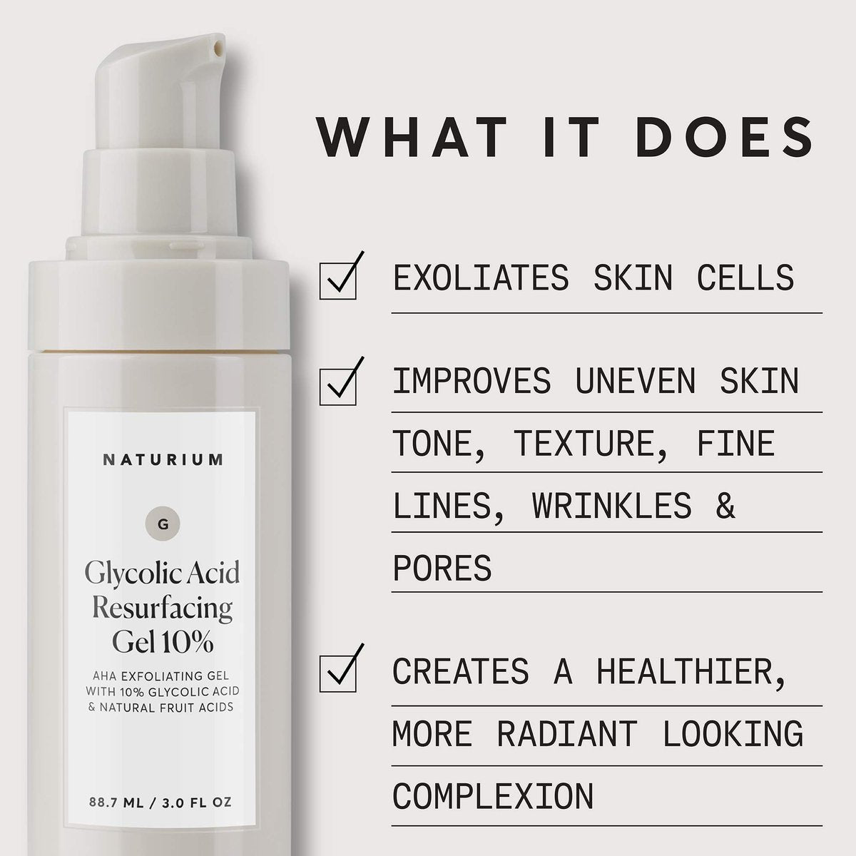 Naturium Glycolic Acid Resurfacing Gel 10% - AHA Exfoliating Gel with Natural Fruit Acids, 3.0 oz Avelisse