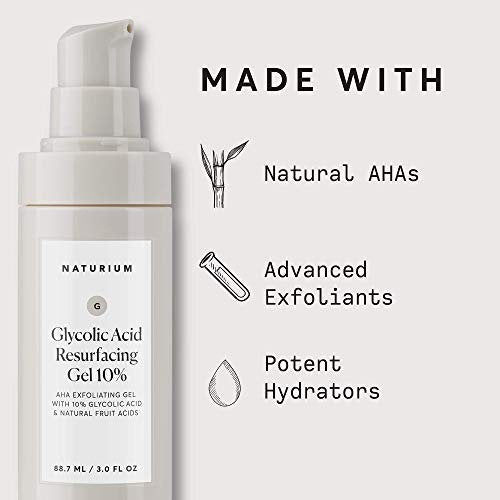 Naturium Glycolic Acid Resurfacing Gel 10% - AHA Exfoliating Gel with Natural Fruit Acids, 3.0 oz Avelisse