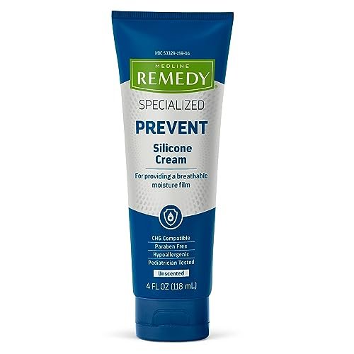 Medline Remedy Specialized Silicone Cream Unscented 4 fl oz - Gentle Breathable Barrier for Dry Cracked Skin, Paraben-free Hypoallergenic Care - görsel 1