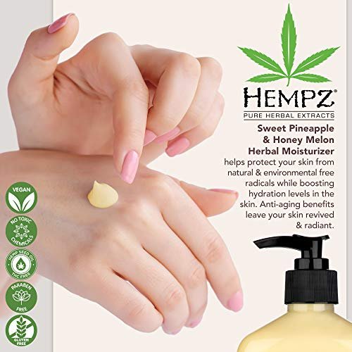 Hempz Sweet Pineapple & Honey Melon Moisturizing Body Lotion 17 oz (2-Pack) - Natural Extracts with Jojoba, Vitamin A & E Avelisse