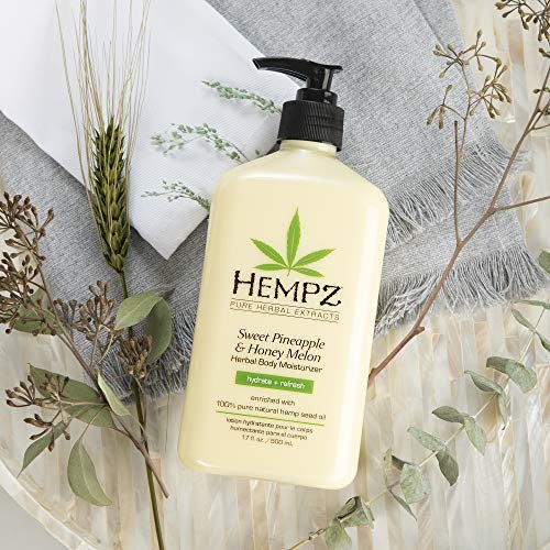 Hempz Sweet Pineapple & Honey Melon Moisturizing Body Lotion 17 oz (2-Pack) - Natural Extracts with Jojoba, Vitamin A & E Avelisse