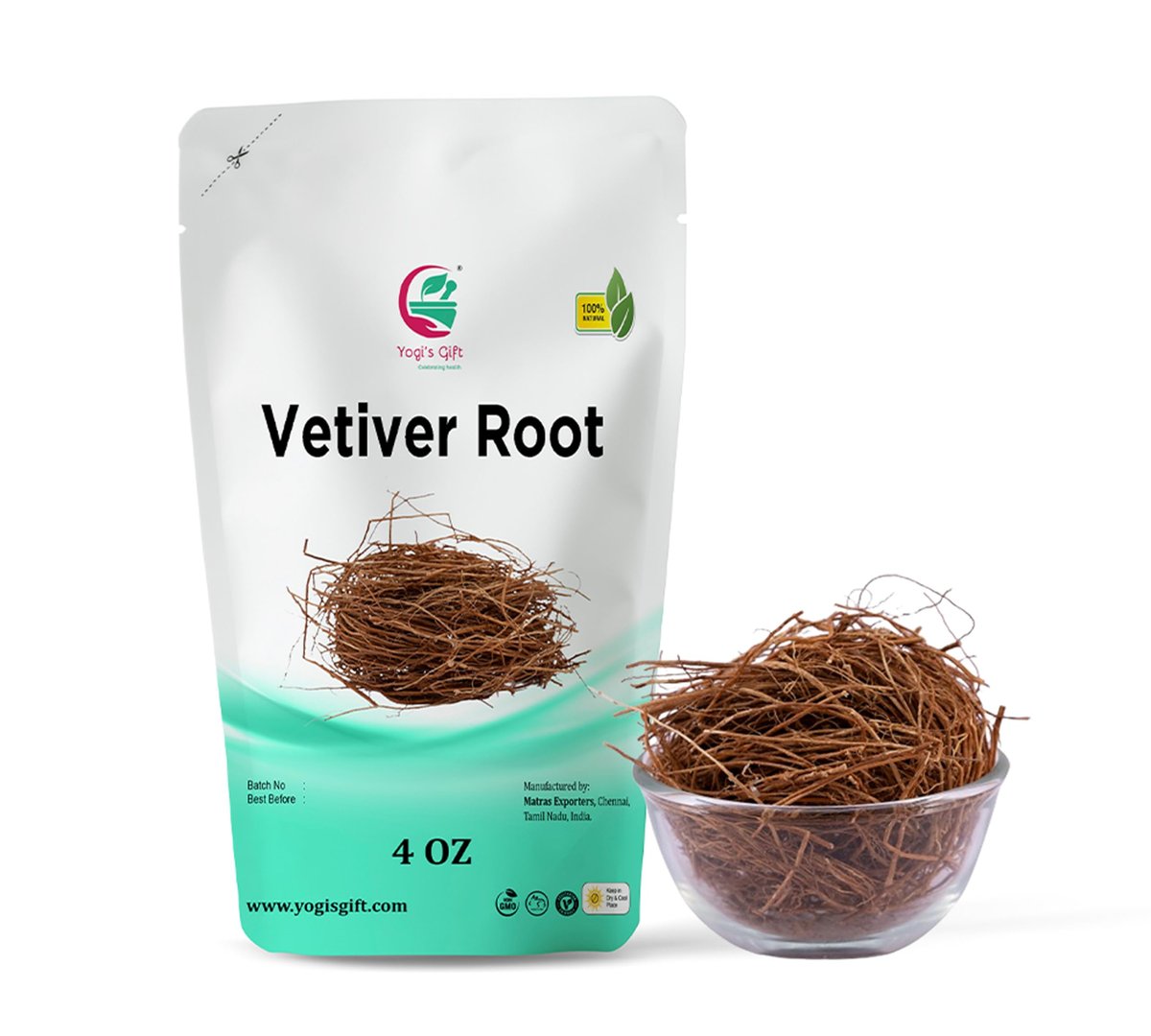 VETIVER Root 4 oz (114 Grams) | 100% Pure & Natural Aromatic Roots | Non-GMO, Vegan | Yogi's Gift® Avelisse