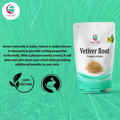 VETIVER Root 4 oz (114 Grams) | 100% Pure & Natural Aromatic Roots | Non-GMO, Vegan | Yogi's Gift® Avelisse