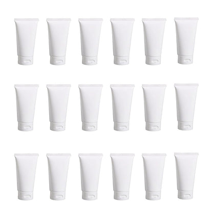 20 Pack 30ml Refillable Squeeze Bottles - Soft Plastic Travel Tubes with Flip Cap, Empty Mini Portable Containers for Lotion, Shampoo, Cream, Liquid Toiletries - Travel Essentials