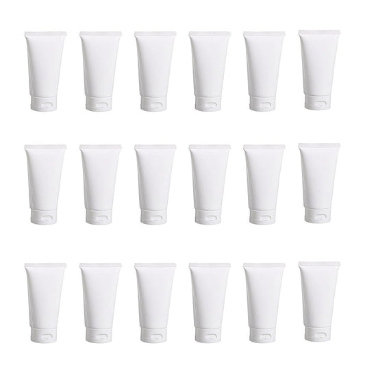 20 Pack 30ml Refillable Squeeze Bottles - Soft Plastic Travel Tubes with Flip Cap, Empty Mini Portable Containers for Lotion, Shampoo, Cream, Liquid Toiletries - Travel Essentials