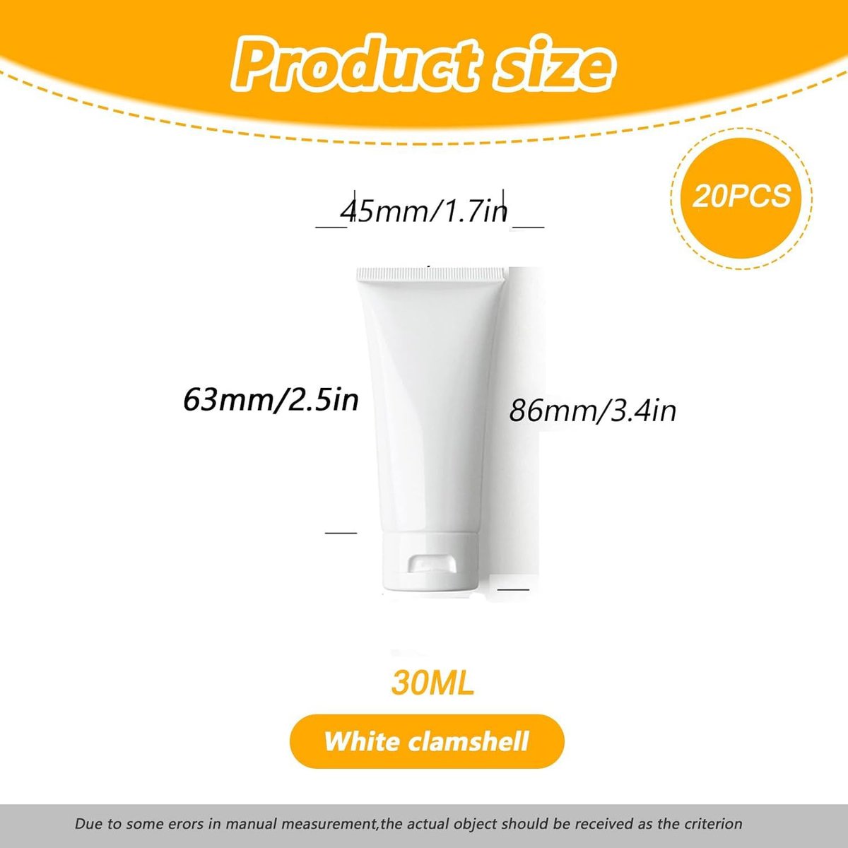 20 Pack 30ml Refillable Squeeze Bottles - Soft Plastic Travel Tubes with Flip Cap, Empty Mini Portable Containers for Lotion, Shampoo, Cream, Liquid Toiletries - Travel Essentials - görsel 3