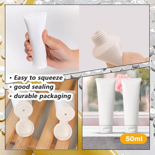 20 Pack 30ml Refillable Squeeze Bottles - Soft Plastic Travel Tubes with Flip Cap, Empty Mini Portable Containers for Lotion, Shampoo, Cream, Liquid Toiletries - Travel Essentials - görsel 10