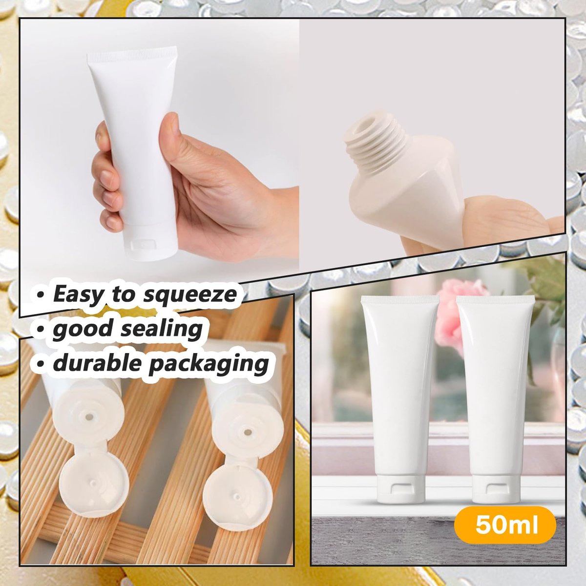 20 Pack 30ml Refillable Squeeze Bottles - Soft Plastic Travel Tubes with Flip Cap, Empty Mini Portable Containers for Lotion, Shampoo, Cream, Liquid Toiletries - Travel Essentials - görsel 9