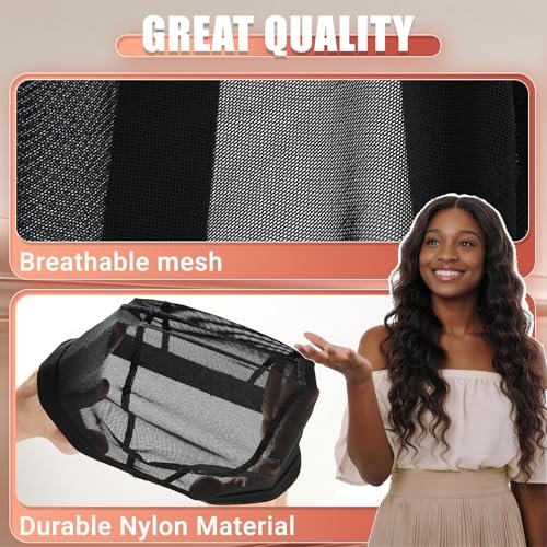 Smilco Mesh Wig Cap 6 Pack – Stretchable – Black Color: The classic black color blends seamlessly with most wig – Image 4