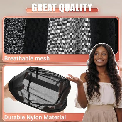 Smilco Mesh Wig Cap 6 Pack – Stretchable – Black Color: The classic black color blends seamlessly with most wig – Image 4
