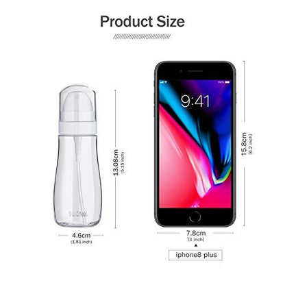 Yolaist Small Spray Bottle with Fine Mist, 2 Pack 3.4oz/100ml TSA Approved Travel Size, Refillable Empty Mister Spray Bottles for Hair, Face, Plants, Cleaning, Cosmetics & Essential Oils