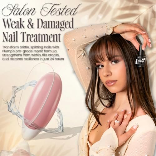 Tammy Taylor Plump Builder Gel Natural Nail Strengthener & Growth Hardener Repair Treatment Serum for Weak & Damaged Nails, Ridge Filler Base Coat Nail Polish, Clear Rubber Base Avelisse