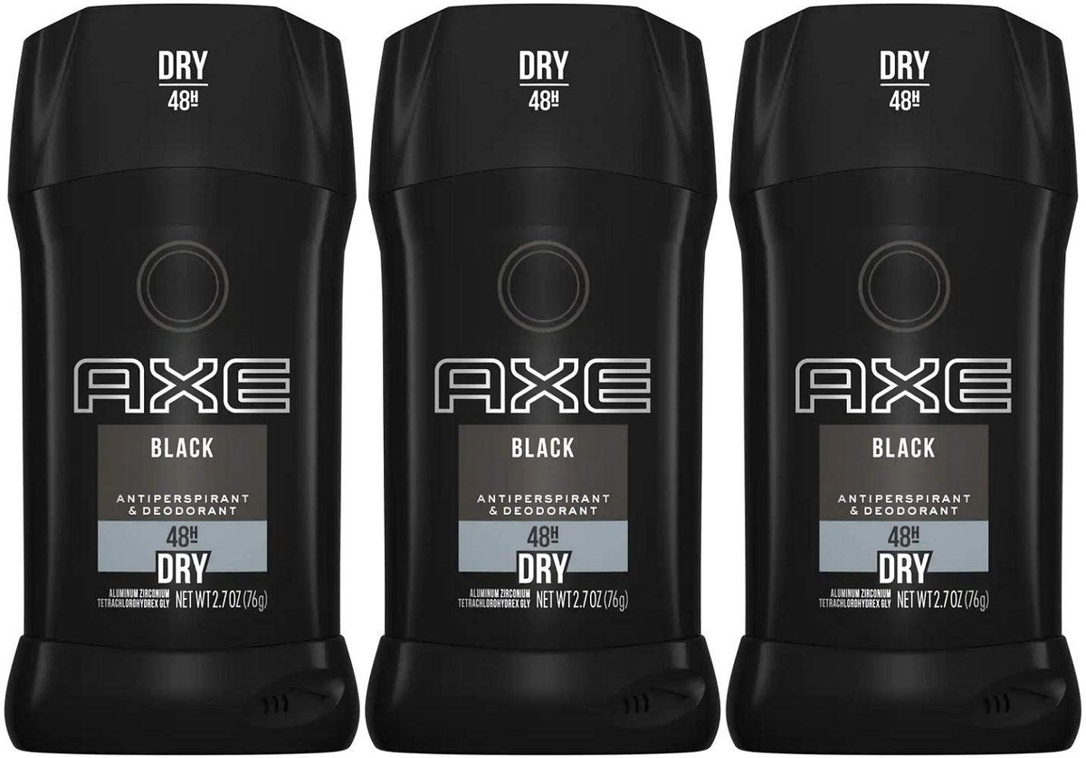 AXE Black Antiperspirant Deodorant Stick, 2.7 oz (Pack of 3) – Long-Lasting Odor and Wetness Protection Avelisse