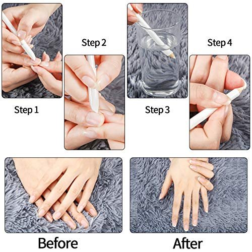 6-Piece White Nail Pencils 2-in-1 with Cuticle Pusher for French Manicure - Nail Whitening Kit - görsel 12