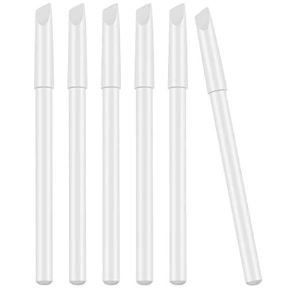 6-Piece White Nail Pencils 2-in-1 with Cuticle Pusher for French Manicure - Nail Whitening Kit