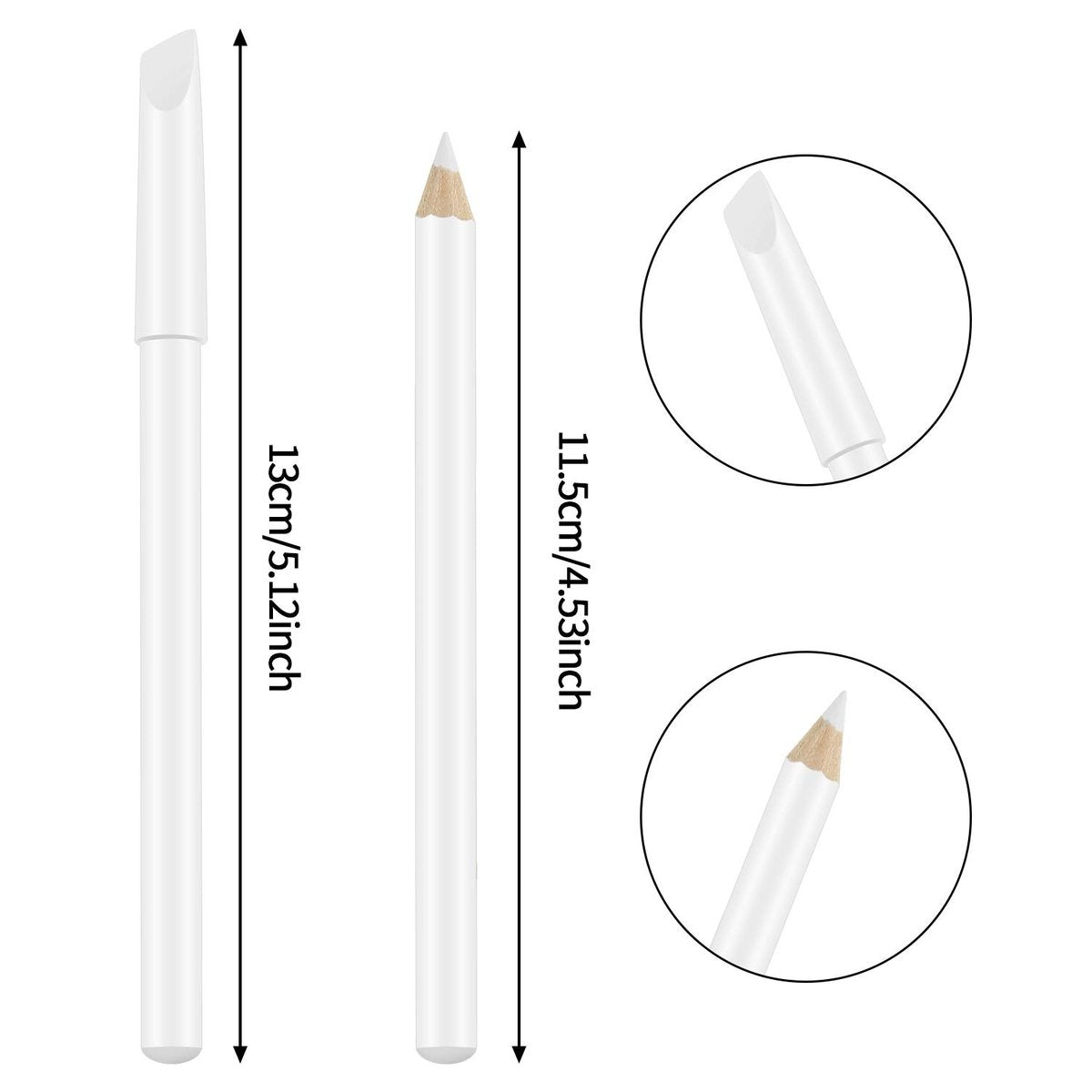 6-Piece White Nail Pencils 2-in-1 with Cuticle Pusher for French Manicure - Nail Whitening Kit - görsel 3