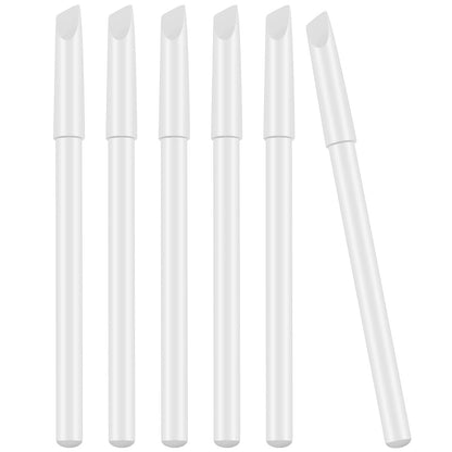 6-Piece White Nail Pencils 2-in-1 with Cuticle Pusher for French Manicure - Nail Whitening Kit