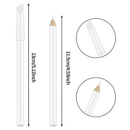 6-Piece White Nail Pencils 2-in-1 with Cuticle Pusher for French Manicure - Nail Whitening Kit