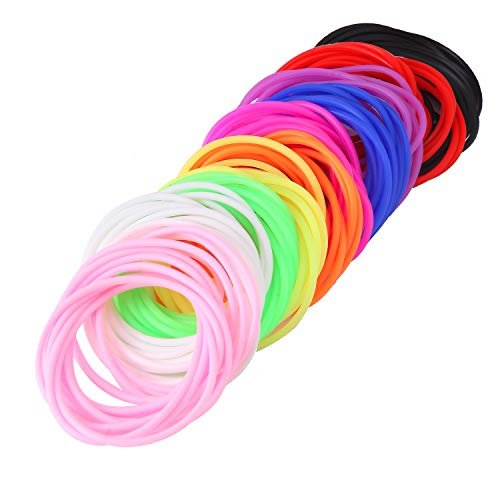Senkary 120 Pack Silicone Jelly Bracelets - Stretchy 80s Rubber Bracelets for Party Favors, Women, Kids, Girls (10 Colors) Avelisse