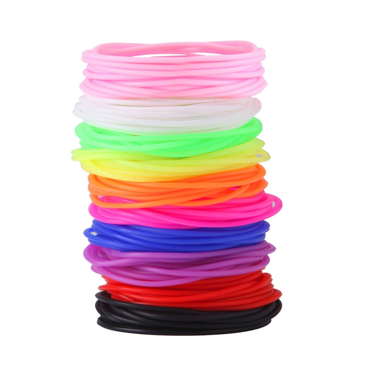 Senkary 120 Pack Silicone Jelly Bracelets - Stretchy 80s Rubber Bracelets for Party Favors, Women, Kids, Girls (10 Colors) Avelisse
