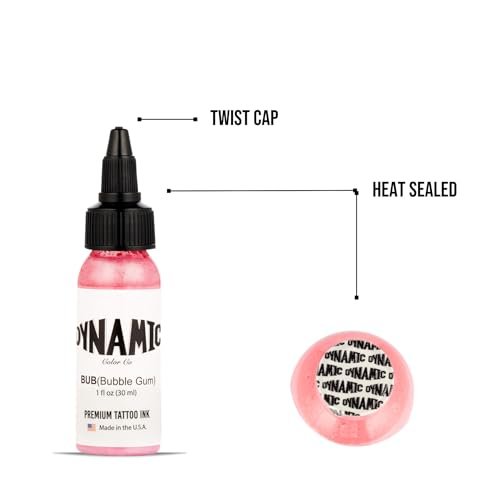 Dynamic Color Co Bubble Gum Tattoo Ink (1oz) – Vibrant, Sterilized, Vegan & USA-Made Since 1990 Avelisse