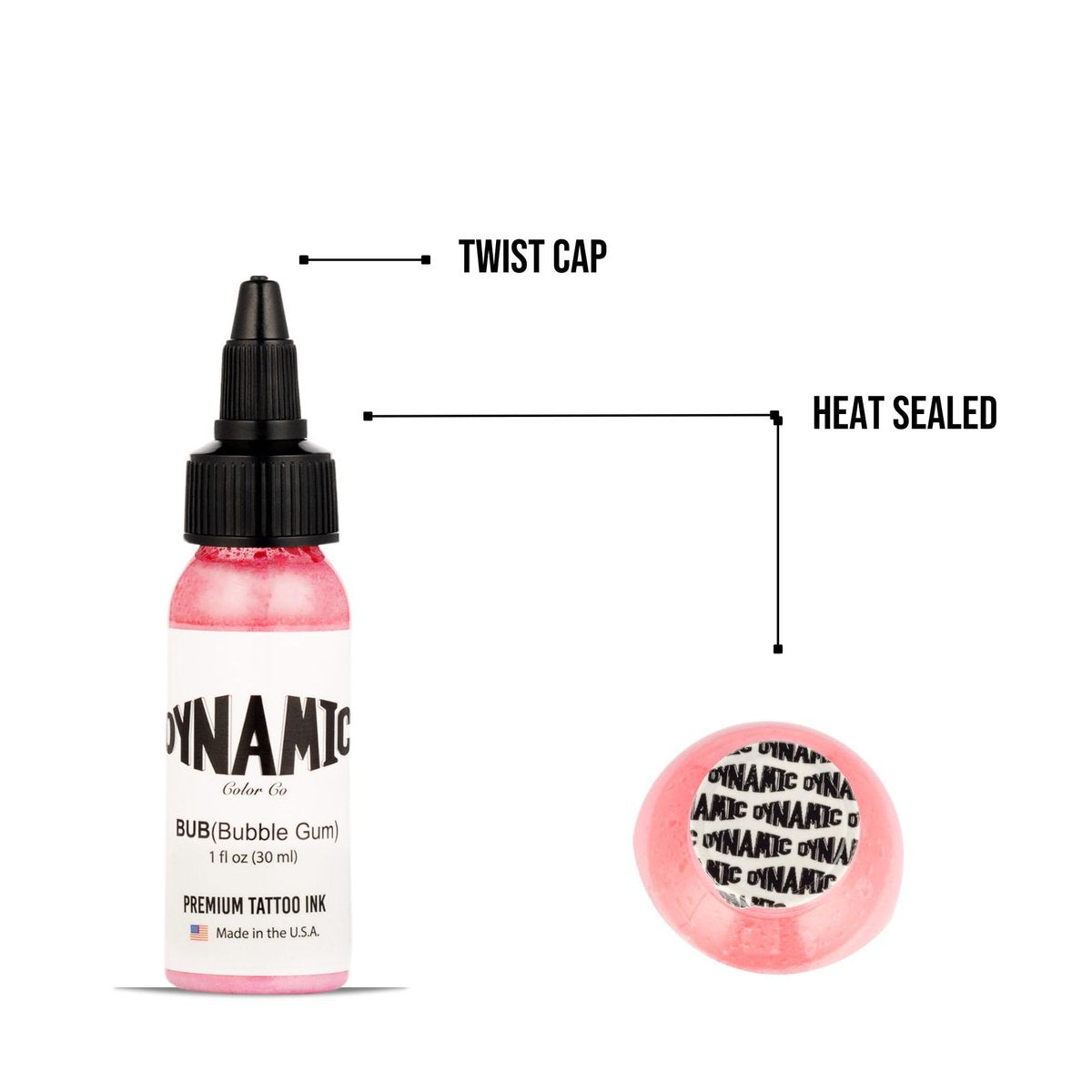 Dynamic Color Co Bubble Gum Tattoo Ink (1oz) – Vibrant, Sterilized, Vegan & USA-Made Since 1990 Avelisse