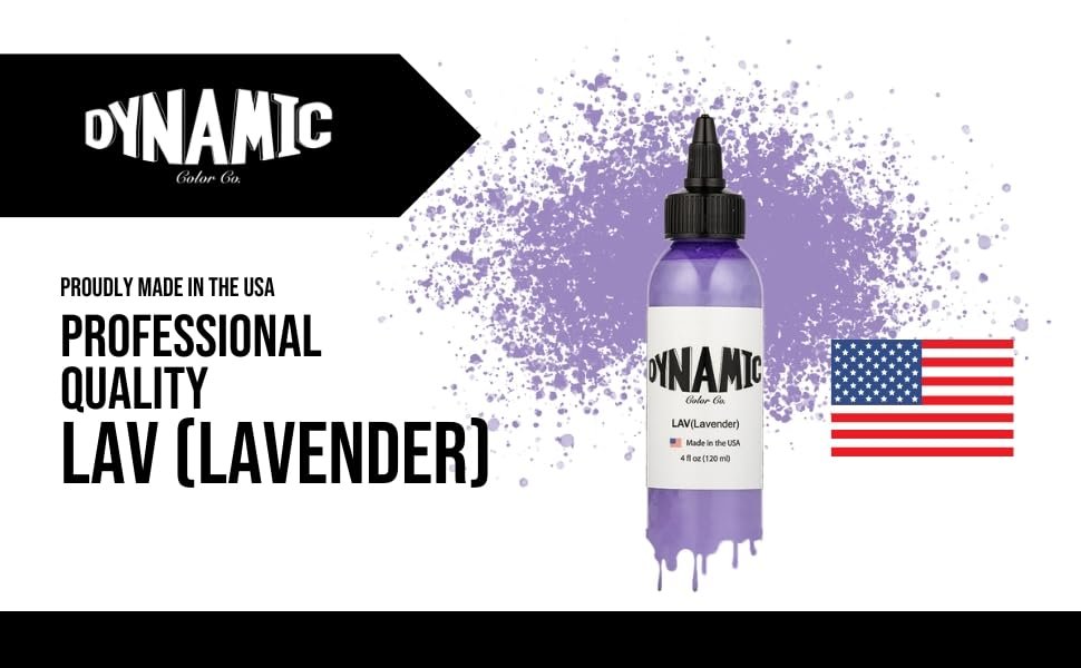 Dynamic Color Co. Lavender Tattoo Ink - 1 oz, Long Lasting, Sterilized, Made in USA Avelisse