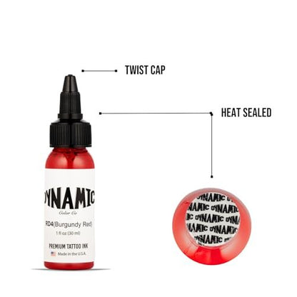 Dynamic Color Co. Burgundy Red Tattoo Ink – 1oz, Made in USA, Sterilized, Vegan & Cruelty-Free Avelisse