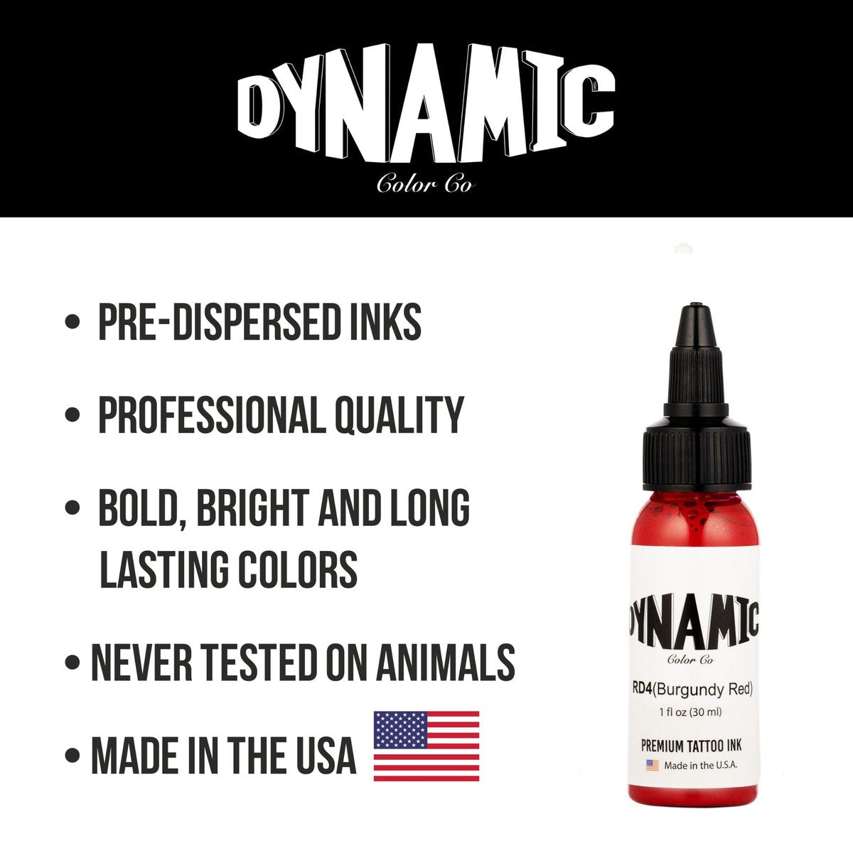Dynamic Color Co. Burgundy Red Tattoo Ink – 1oz, Made in USA, Sterilized, Vegan & Cruelty-Free Avelisse